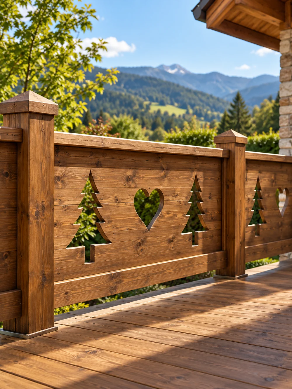 Détail de finition en bois avec motifs découpés